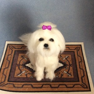 Custom needle felted Maltese dog soft sculpture pet portrait animals made to order