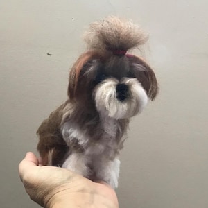 Custom Shih Tzu felted Dog personalized Animal Replica