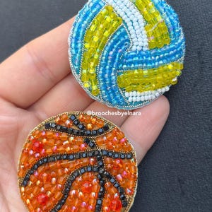 Handmade beaded sports brooches| bag pins| sports accessories