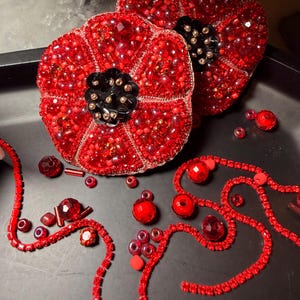 Red flower design| Red brooch