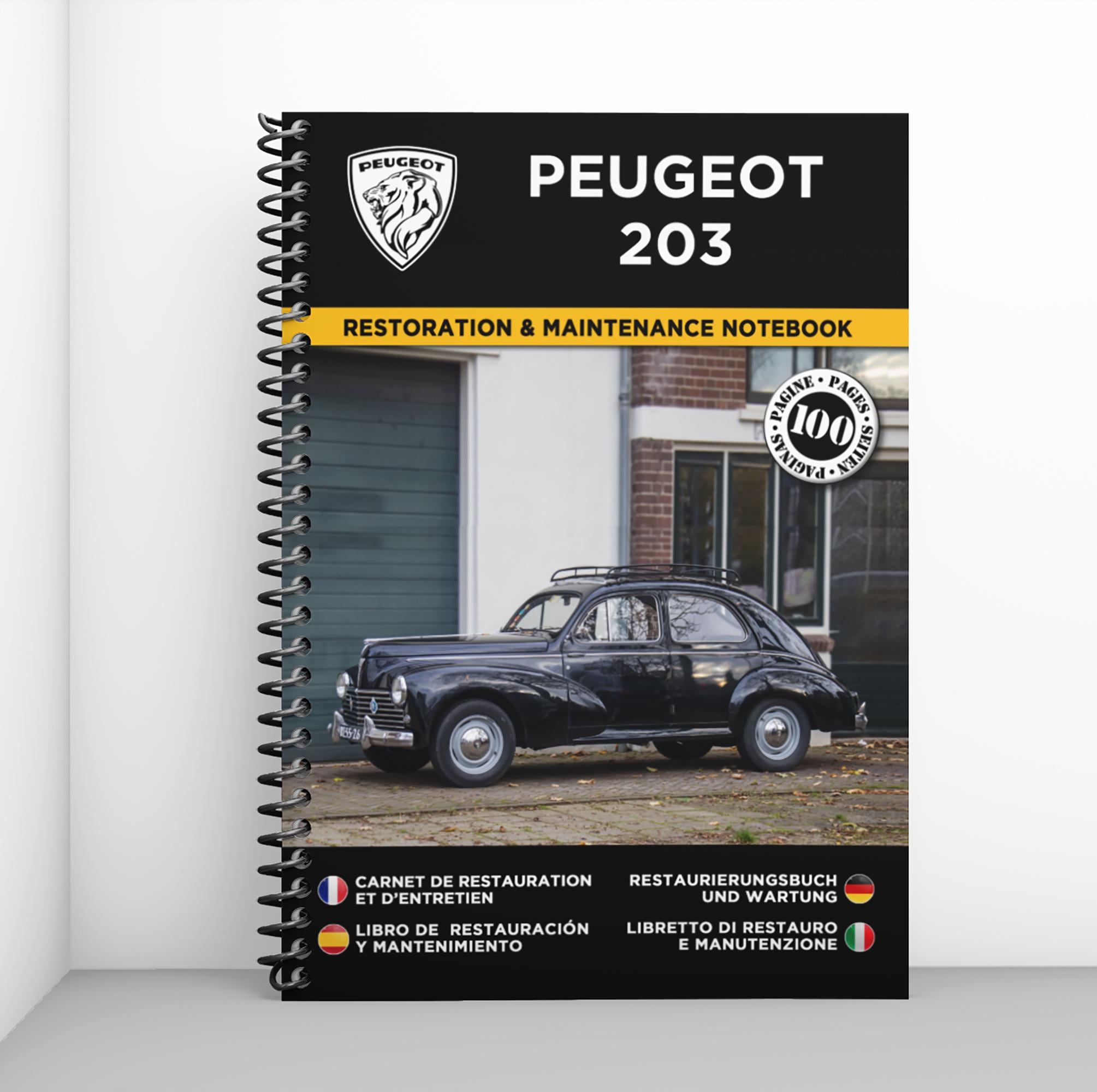 Posterized Peugeot 203 side view 