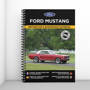 FORD MUSTANG: Restauratie- en onderhoudslogboek - 100 pagina's - A4 - Gratis verzending met Mondial Relay + verrassingscadeau!