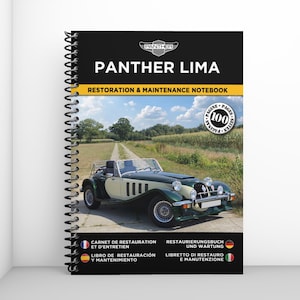 PANTHER LIMA : cahier de restauration et d'entretien - 100 pages - Format A4 - Port Gratuit