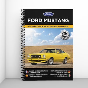 FORD MUSTANG: Restauratie- en onderhoudslogboek - 100 pagina's - A4 - Gratis verzending met Mondial Relay + verrassingscadeau!