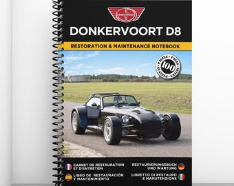 DONKERVOORT D8: Libro de registro de restauración y mantenimiento - 100 páginas - A4 - Envío gratuito con Mondial Relay
