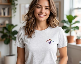 Human Rainbow Heart T-Shirt, Colorful Pride Love Heart Tee, LGBTQ Positive Quote Shirt, Unisex Casual Wear