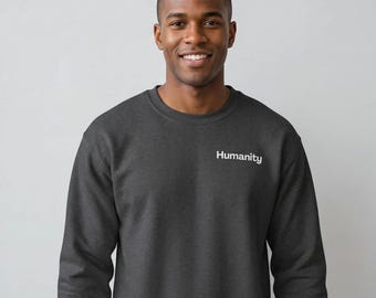 Humanity crewneck sweatshirt | Earth graphic, I am because we are