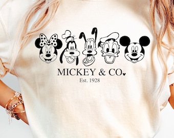 Comfort Colors® Mickey & Co T Shirt, Mickey and Co. est. 1928 Shirt, Disney Tee, Mickey And Friends Shirt, Disney Shirts, Disney Trip Shirt