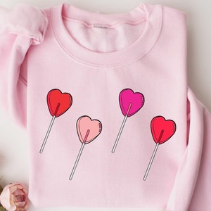 Candy Heart Shirt, Heart Sucker Shirt, Valentines Day Shirt, Lollipop Valentines Sweatshirt, Cute Valentines Shirt, Valentine Graphic Tee