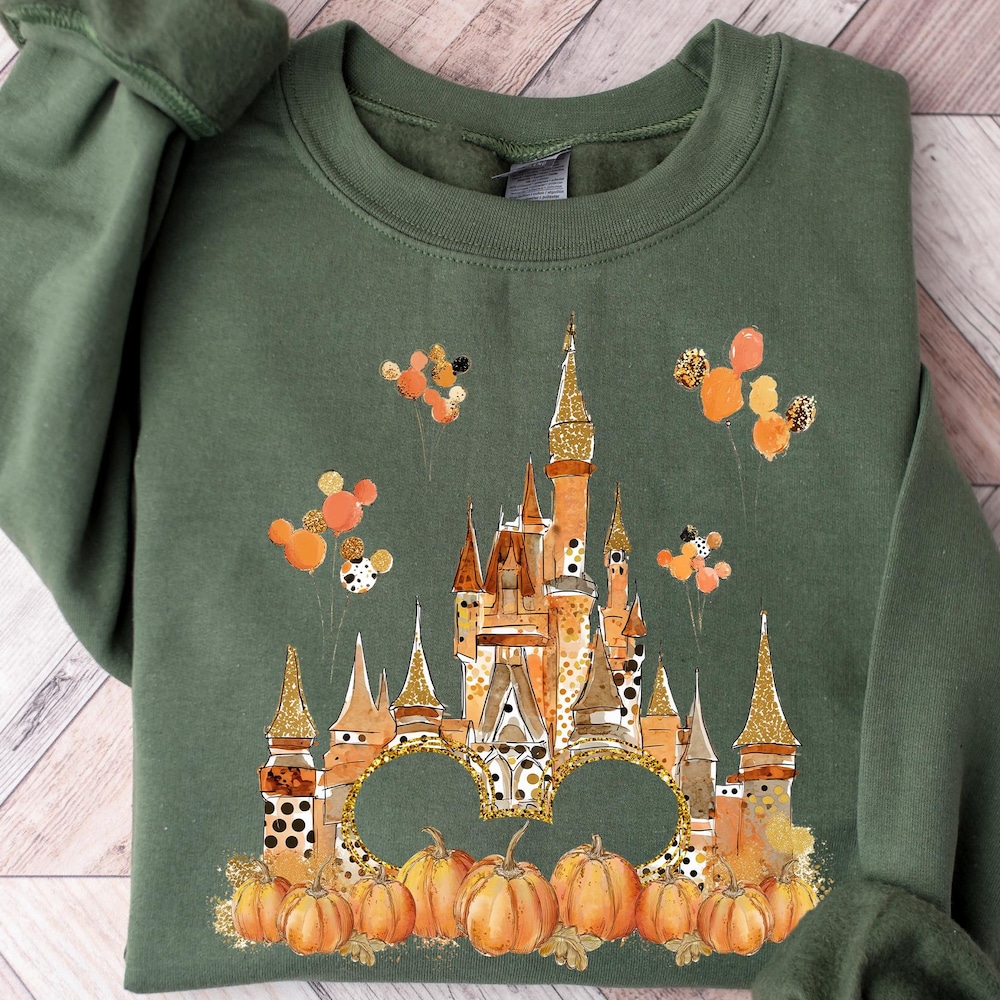 Disney Castle Thanksgiving Sweatshirt, Disney Thanksgiving T-Shirt, Happy Thanksgiving Shirt, Gift For Thanksgiving, Disney Pumpkin Shirt
