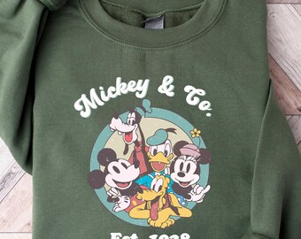 Mickey & Co Est 1928 Sweatshirt, Disney Mickey And Friends Shirt, Disney Shirts, Disney Trip Shirt, Disneyland Shirts, Disneyworld Shirt