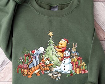 Disney Christmas Winnie the Pooh Sweatshirt, Winnie The Pooh And Friends Sweatshirt, Disney Christmas Hoodie, Christmas Party Sweatshirt