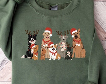 Christmas Dogs Sweatshirt, Dog Lover Sweater, Holiday Sweater, Christmas Shirt, Dog Gift, Cute Dogs, Gift for Dog Lover, Dog Mom Shirt