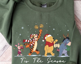 Winnie The Pooh Christmas Sweatshirt, Pooh Christmas Tis the Season Sweatshirt, Cute Winnie The Pooh T-shirt for Christmas, Disney Xmas Tee