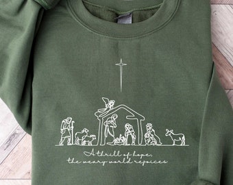 Christian Christmas Sweatshirt, Nativity Scene Sweater, Christmas Nativity Shirt, True Story Nativity, Religious Christmas Gifts, Jesus Tee