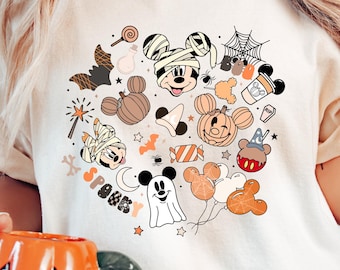 Retro Spooky Disney Halloween Shirt, Mickey and Friends Halloween Shirt, Mickey Not So Scary Halloween Party, Disneyland Halloween Shirt