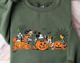 Mickey and Friends Autumn Shirt, Disneyland Fall Vibes Sweater, Disney Family Halloween Trip Magic Kingdom Shirt, Disney Pumpkin Shirt