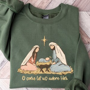 Nativity Scene Sweater, Christian Sweatshirt, Christmas Nativity Shirt, True Story Nativity, Religious Christmas Gifts, Jesus Tee,