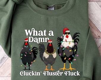 Christmas Chicken Sweatshirt, Funny Christmas Shirt, Chicken Lover Gift, Chicken Holiday Shirts, Womens Holiday Sweaters, Christmas Crewneck