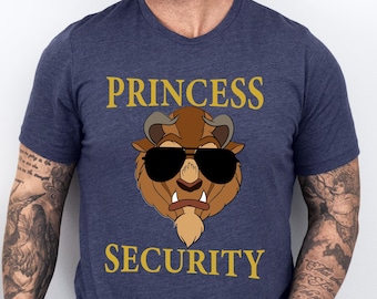 Camiseta de Princesas de Seguridad, Camiseta Divertida para Papá, Camiseta Disney para Papá, Regalo para Papá Primerizo, La Bella y la Bestia, Camiseta a Juego para Padre, Camiseta Familiar Disney