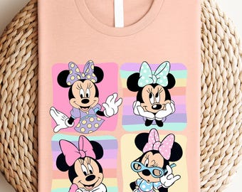 Minnie Mouse Bow Collage Shirt, Retro Minnie Mouse Shirt, Minnie Besties Shirt, Adult Kids Toddler Baby cute outfits Disney World Girls Trip