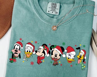 Comfort Colors® Mickey And Friends Christmas Shirt, Disney Christmas Shirt, Mickey Holiday Shirt, Disney Family Matching Christmas Shirt