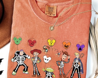 Comfort Colors® Toy Story Spooky Vibes Shirt, Toy Story Halloween Shirt, Toy Story Skeleton Halloween Shirt, WDW Spooky Season Shirt,
