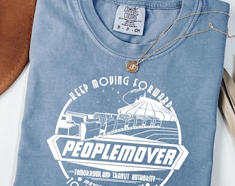 Camiseta Comfort Colors® People Mover, camiseta Space Mountain, camiseta para vacaciones familiares People Mover, camiseta People Mover de Magic Kingdom, camiseta de WDW