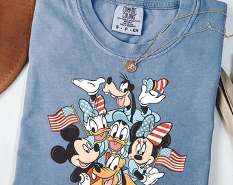 Comfort Colors® Mickey and Friends 4th Of July Shirt, Funny Disney 4th Of July Shirt, Disney World Shirt, Mickey and Friends Disney Shirts