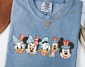 Comfort Colors® Disney 4th of July Shirt, Mickey and Friends 4th of July Shirt, Disney Independence Day Shirt, Mickey and Friends Shirts