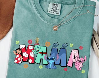 Comfort Colors® Mama Stitch Shirt, Disney Stitch Mother Tee, Mothers Day T-Shirt, Cute Mama Shirt, Disney Family Trip Shirt, Gift for Mom