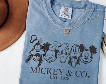 Comfort Colors® Mickey and Co Est. 1928 Shirt, Mickey & Co Shirt, Disney Tee, Mickey And Friends Shirt, Disney Shirts, Disney Trip Shirt