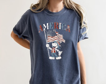 Comfort Colors® Mickey USA Flag Shirt, 4th Of July Shirt, American Flag Shirt, Disney Tee, Independence Shirt, Patriotic Disney Shirt