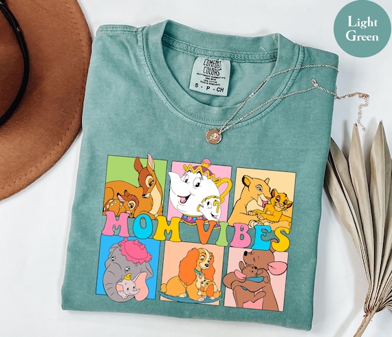 Comfort Colors® Retro Disney Mom Vibes Shirt, Duchess, Perdita, Mrs. Potts, Helen Parr, Mrs. Jumbo T-shirt, Disney Mom Shirt, Disneyland Mom