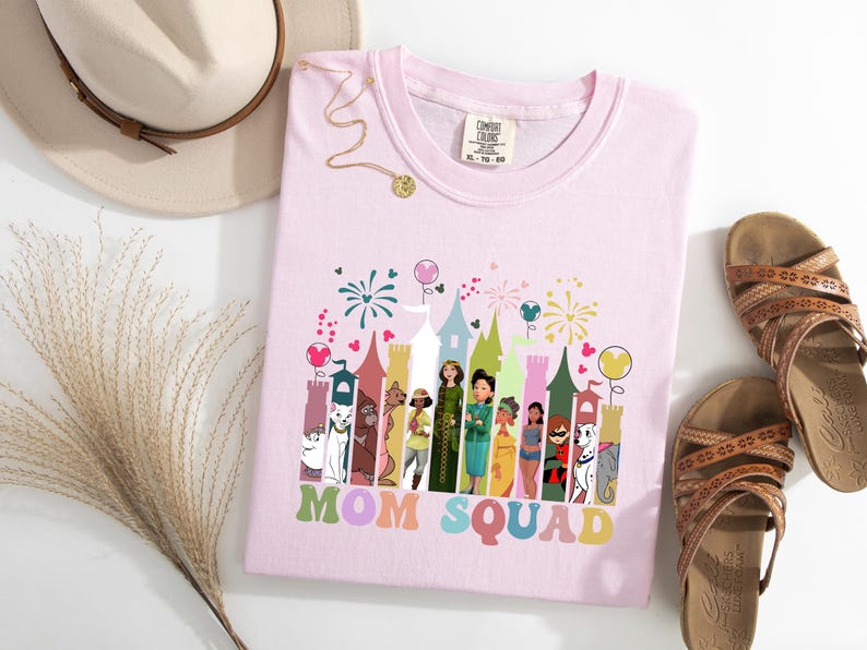 Comfort Colors® Mom Squad Shirt, Retro Disney Mom Vibes Shirt, Duchess, Perdita, Mrs. Potts, Helen Parr, Mrs. Jumbo T-shirt, Disney Mom Tee image 8