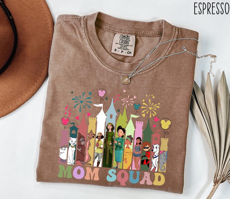 Comfort Colors® Mom Squad Shirt, Retro Disney Mom Vibes Shirt, Duchess, Perdita, Mrs. Potts, Helen Parr, Mrs. Jumbo T-shirt, Disney Mom Tee image 6