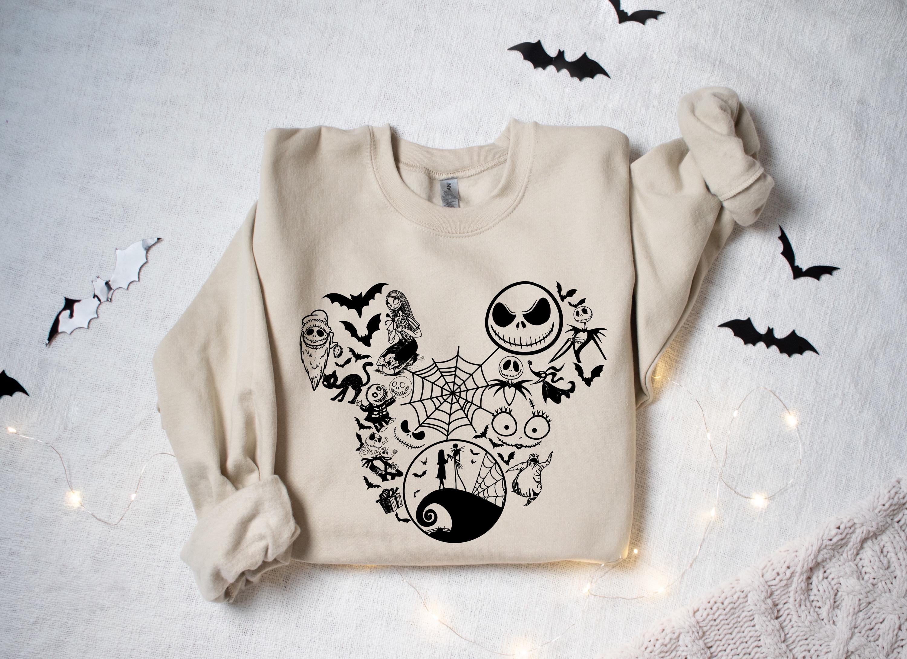 Nightmare Sweatshirt, Mickey Halloween Sweatshirt, Disney Halloween Shirt, Funny Spider Skeleton Retro Disney Shirt for Halloween 2025 Party