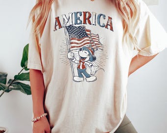 Mickey USA Flag Shirt, 4th Of July Shirt, American Flag Shirt, Disney Tee, Independence Shirt, Patriotic Disney Tee, Retro Mickey America