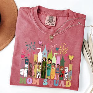 Comfort Colors® Mom Squad Shirt, Retro Disney Mom Vibes Shirt, Duchess, Perdita, Mrs. Potts, Helen Parr, Mrs. Jumbo T-shirt, Disney Mom Tee image 5