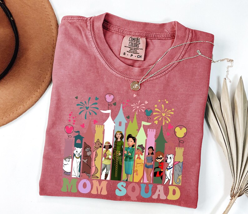 Comfort Colors® Mom Squad Shirt, Retro Disney Mom Vibes Shirt, Duchess, Perdita, Mrs. Potts, Helen Parr, Mrs. Jumbo T-shirt, Disney Mom Tee image 5