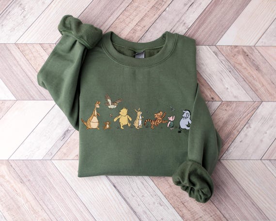 Retro Winnie The Pooh And Friends Sweatshirt, Winnie The Pooh Sweatshirt, Pooh Bear Sweatshirt, Disneyworld Family Matching Sweatshirt
