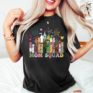 Comfort Colors® Mom Squad Shirt, Retro Disney Mom Vibes Shirt, Duchess, Perdita, Mrs. Potts, Helen Parr, Mrs. Jumbo T-shirt, Disney Mom Tee image 2