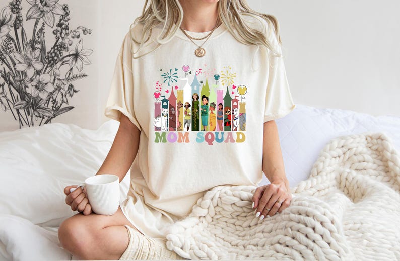 Comfort Colors® Mom Squad Shirt, Retro Disney Mom Vibes Shirt, Duchess, Perdita, Mrs. Potts, Helen Parr, Mrs. Jumbo T-shirt, Disney Mom Tee image 3
