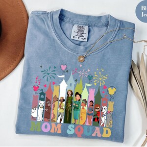 Comfort Colors® Mom Squad Shirt, Retro Disney Mom Vibes Shirt, Duchess, Perdita, Mrs. Potts, Helen Parr, Mrs. Jumbo T-shirt, Disney Mom Tee image 10