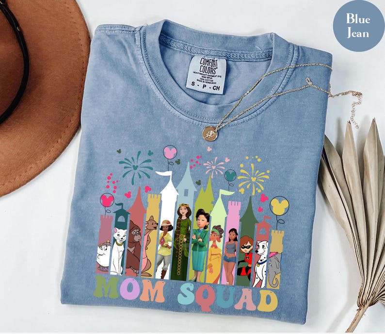 Comfort Colors® Mom Squad Shirt, Retro Disney Mom Vibes Shirt, Duchess, Perdita, Mrs. Potts, Helen Parr, Mrs. Jumbo T-shirt, Disney Mom Tee image 10