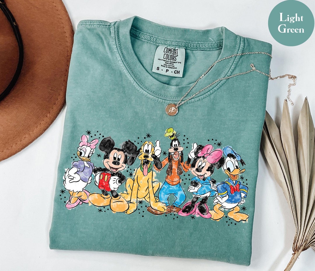 Comfort Colors® Mickey and Friends Shirt, Watercolor Mickey Mouse Shirt ...