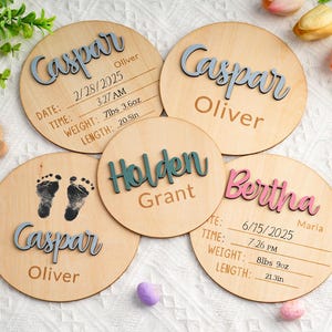 Aangepaste babyaankondiging, gepersonaliseerd bord voor babyaankondiging, babynaam met geboortestatistieken, houten plaquette voor babyaankondiging, bord voor ziekenhuis