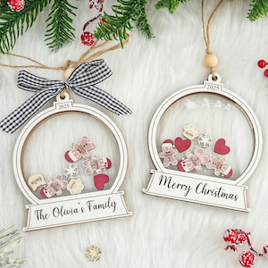 Custom Gingerbread Family Ornament,2025 Family Christmas Ornament,4D Shake Personalized Cookie Ornament,Gingerbread Family Gift,Xmas Decor