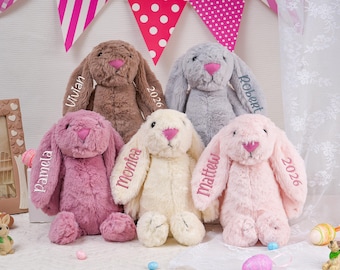Personalized Plush Bunny: Stuffed Bunny for Baby, Embroidered Toy, Newborn Gift, Easter Gifts