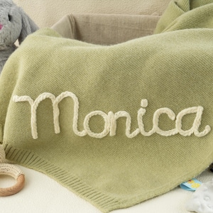 Couverture personnalisée pour bébé, Couverture pour bébé personnalisée, Couverture avec nom de bébé brodé à la main, Couverture pour bébé personnalisée, Cadeau nouveau-né, Cadeaux baby shower